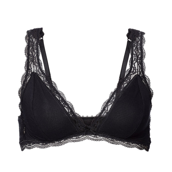 Woron Onyx Lace Trimmed Bra | Sustainable Underwear | Content UK